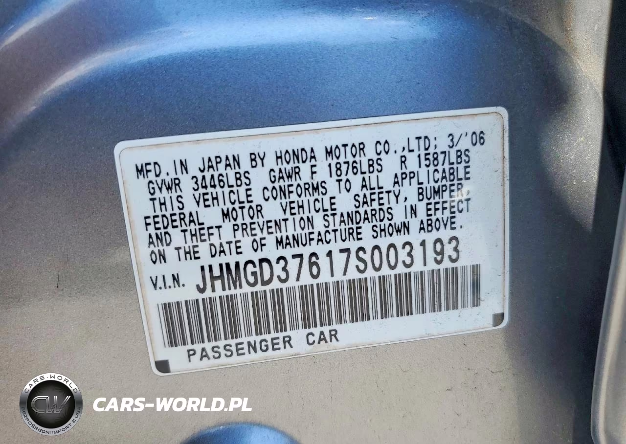 2007 Honda Fit S VIN:JHMGD37617S003193 - 13