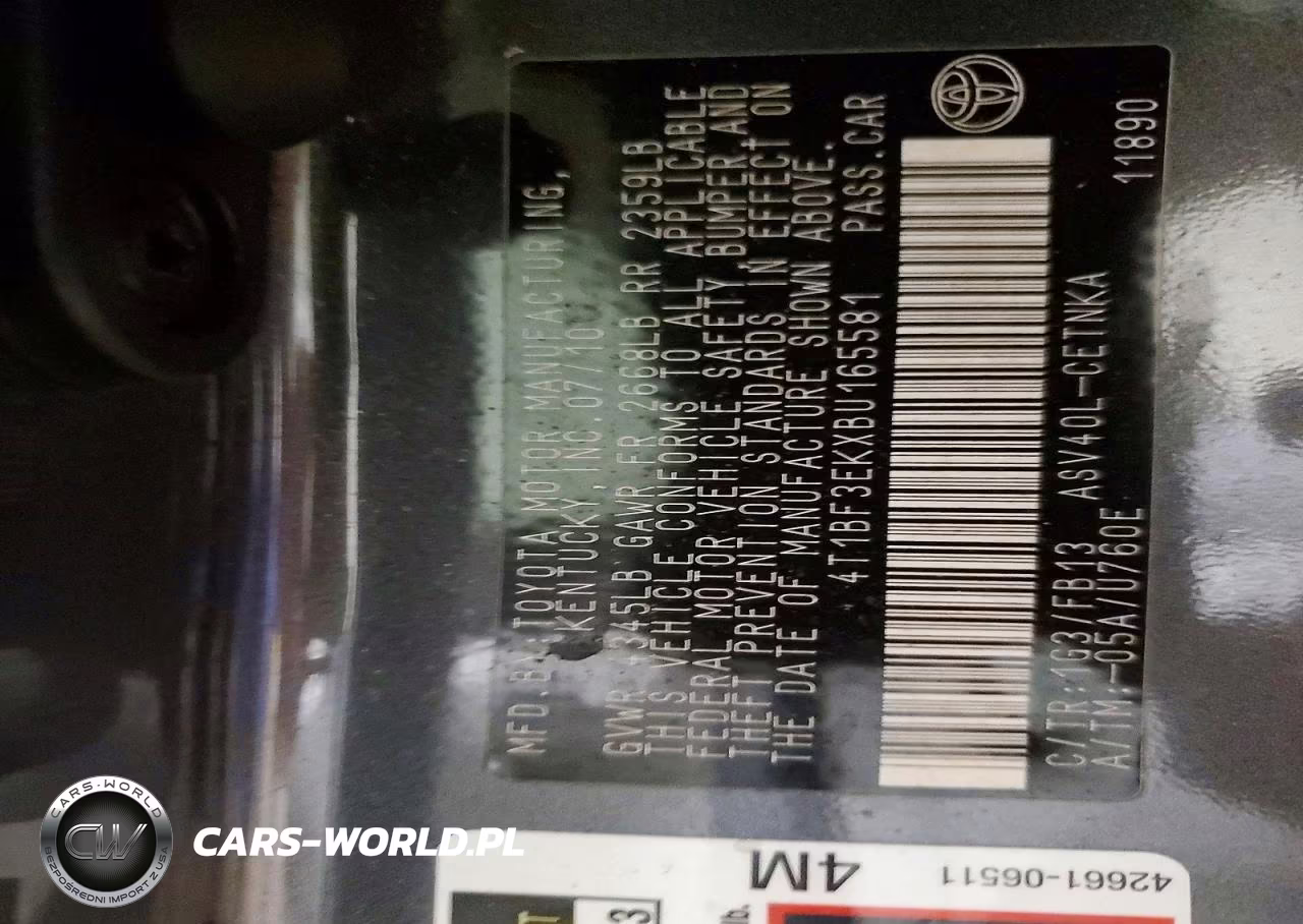 2011 Toyota Camry Le VIN:4T1BF3EKXBU165581 - 12