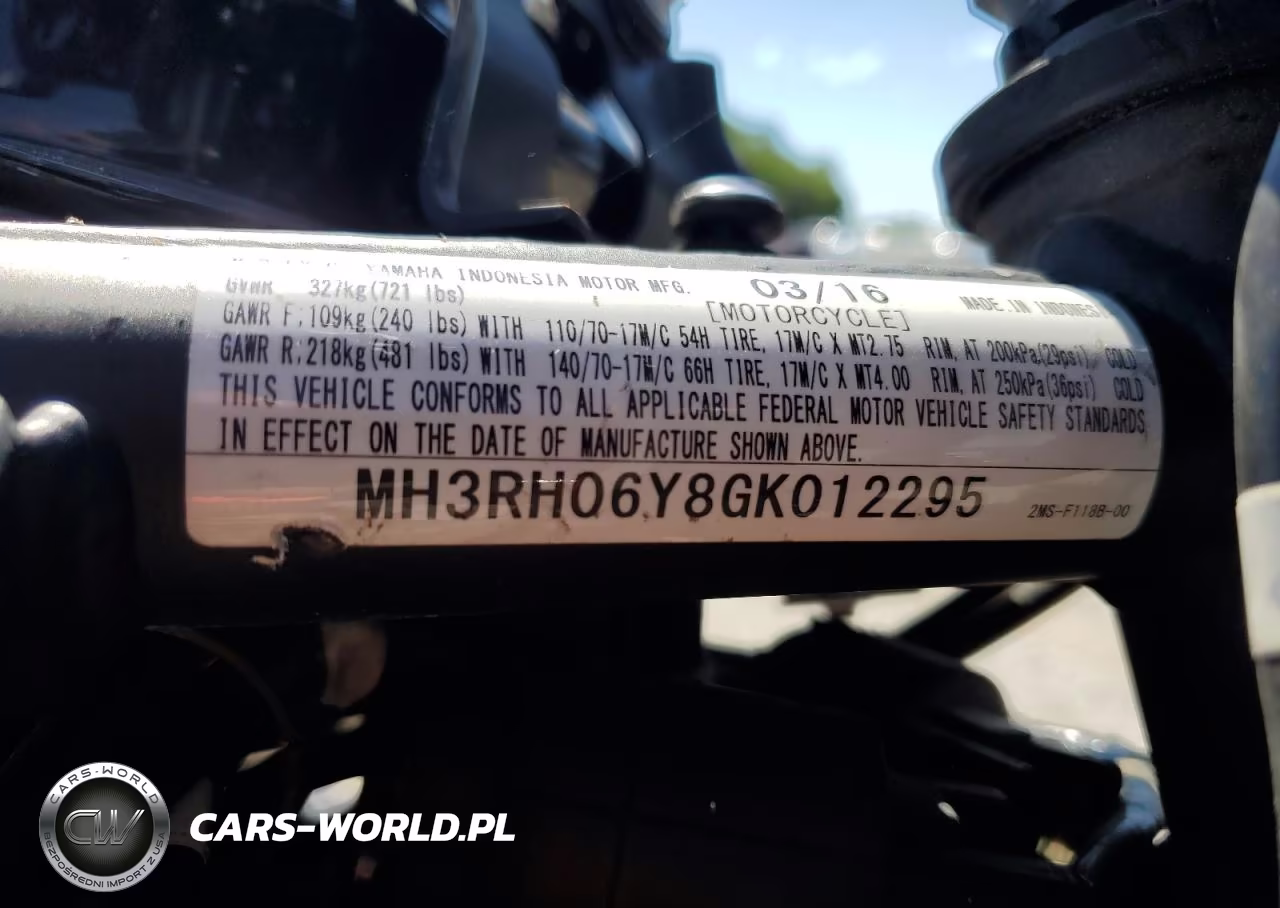 2016 Yamaha Yzfr3 VIN:MH3RH06Y8GK012295 - 9