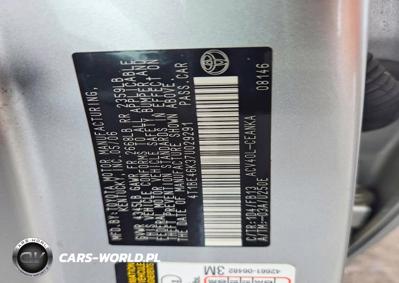 2007 Toyota Camry Le VIN:4T1BE46K37U029291 - 13
