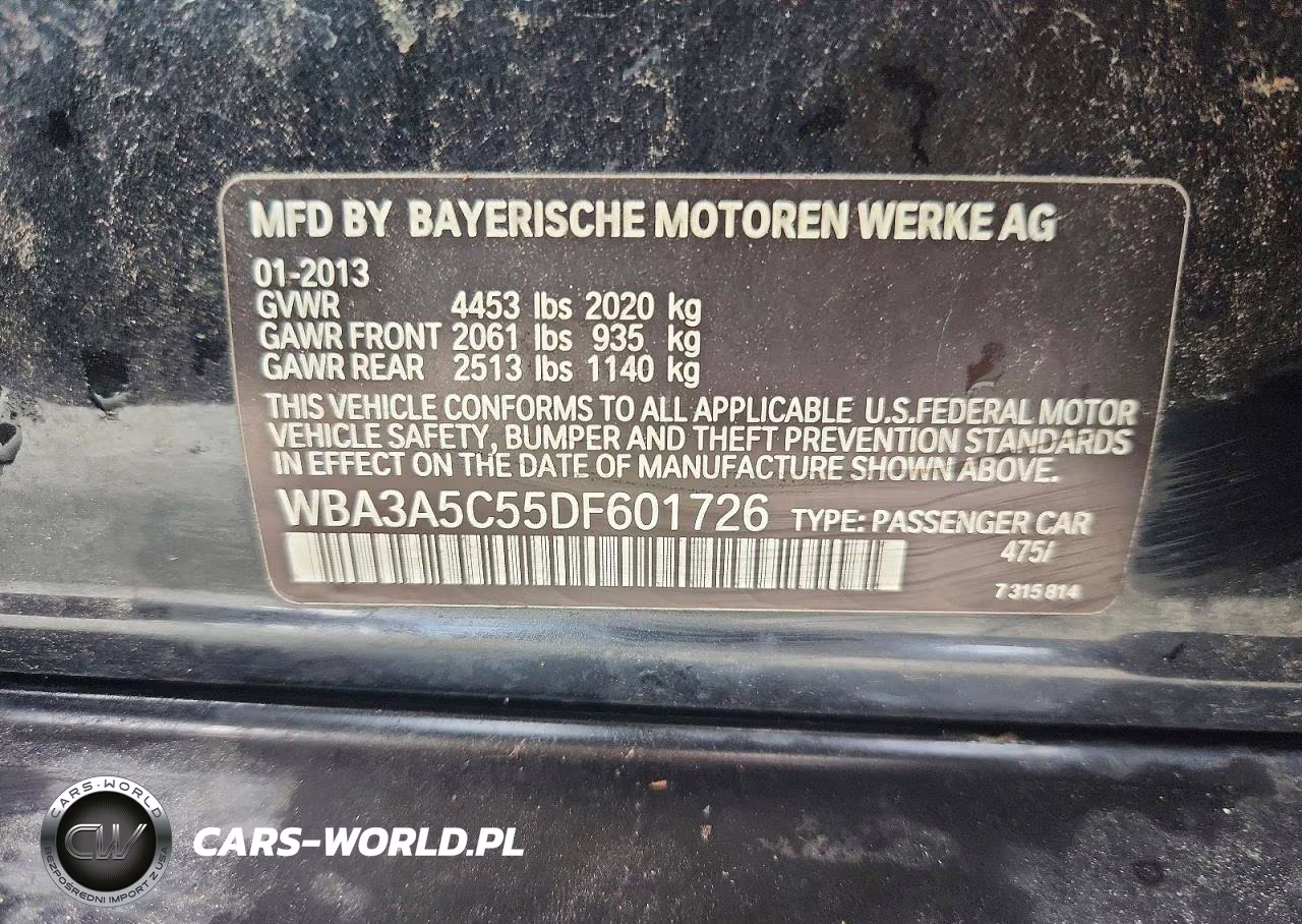 2013 BMW 328 I VIN:WBA3A5C55DF601726 - 12