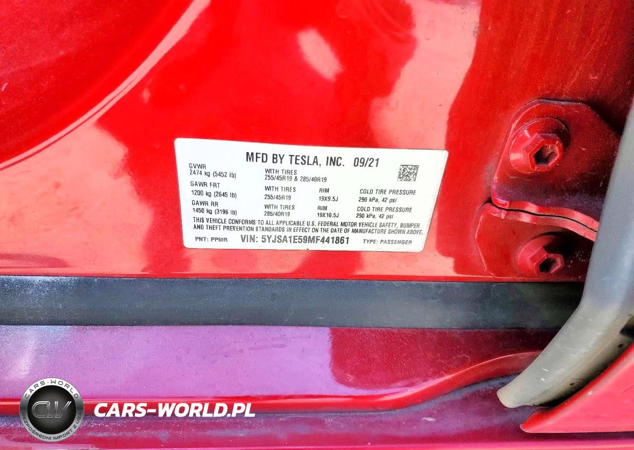 2021 Tesla Model S VIN:5YJSA1E59MF441861 - 12