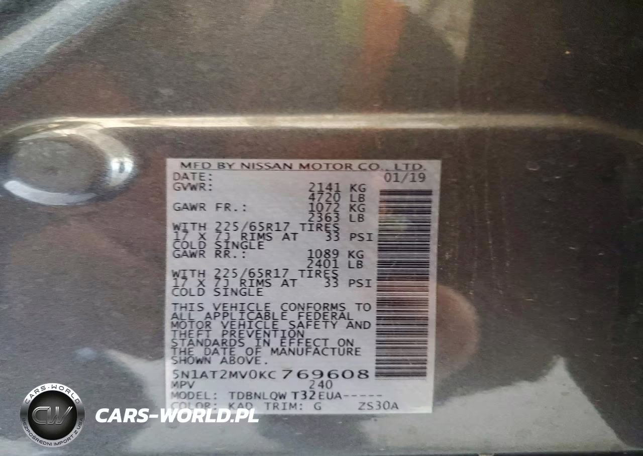 2019 Nissan Rogue Sv VIN:5N1AT2MV0KC769608 - 13