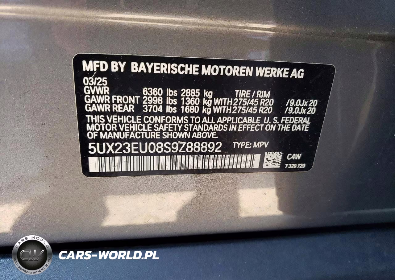 2025 BMW X5 xDrive40I VIN:5UX23EU08S9Z88892 - 13