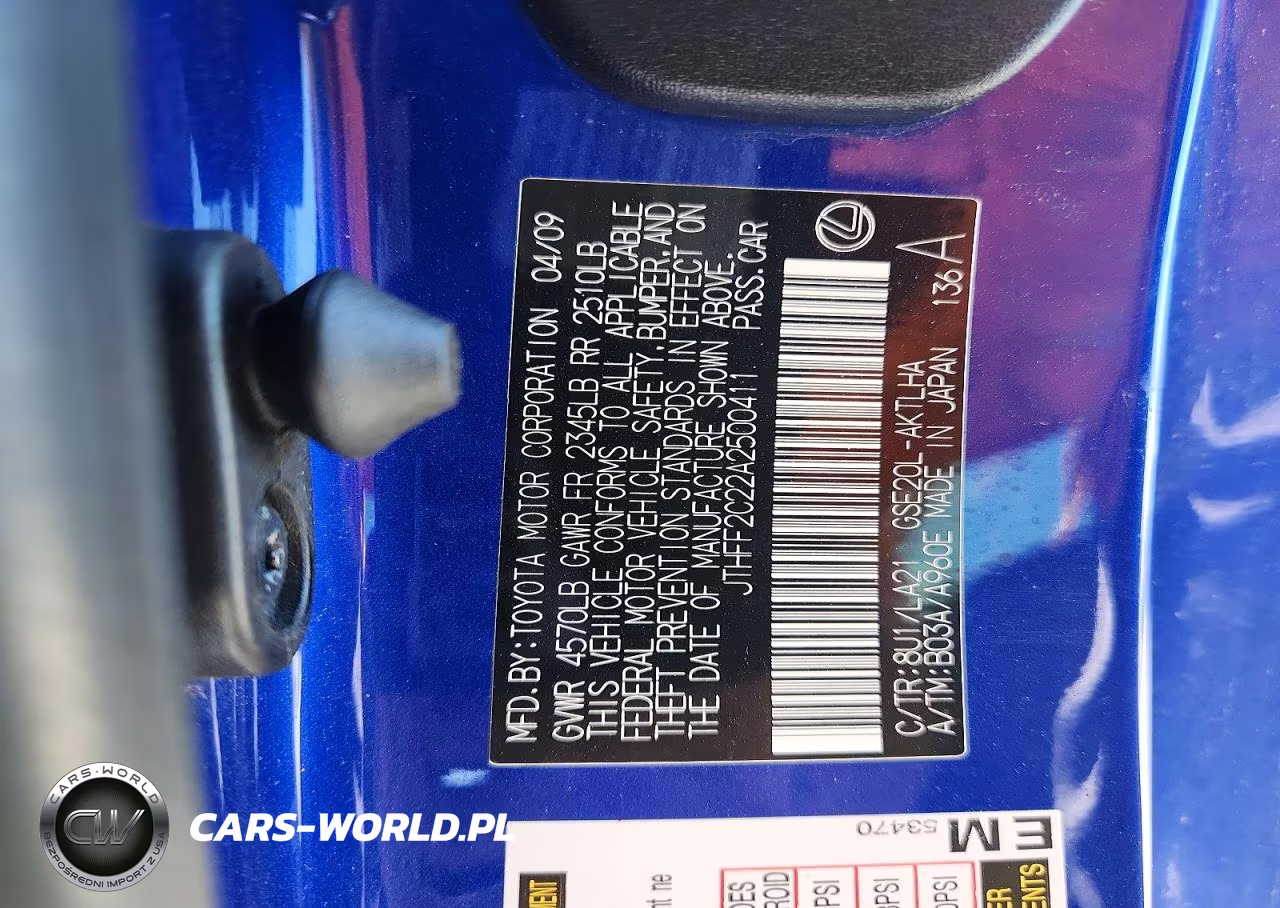2010 Lexus Is 250 VIN:JTHFF2C22A2500411 - 12