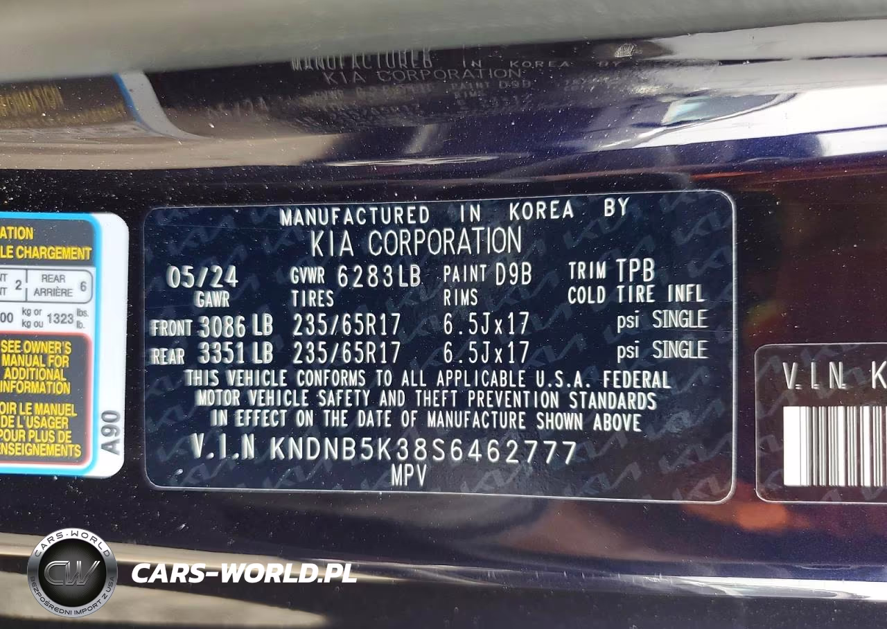 2025 Kia Carnival Lxs VIN:KNDNB5K38S6462777 - 14
