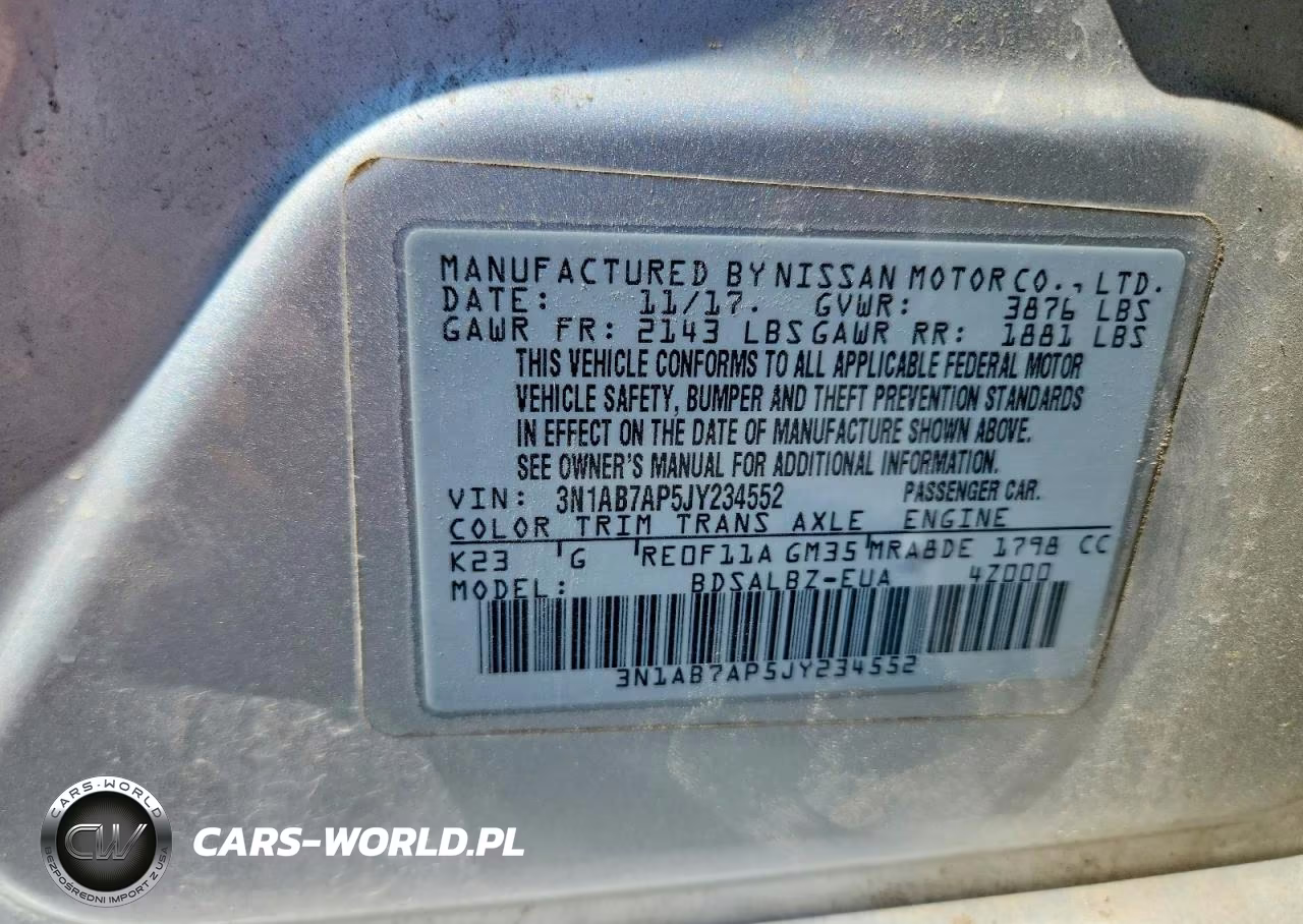 2018 Nissan Sentra S VIN:3N1AB7AP5JY234552 - 12