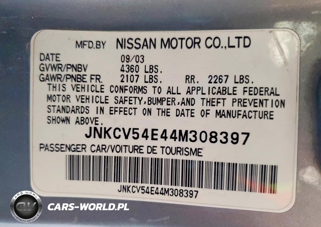 2004 Infiniti G35 Base VIN:JNKCV54E44M308397 - 12