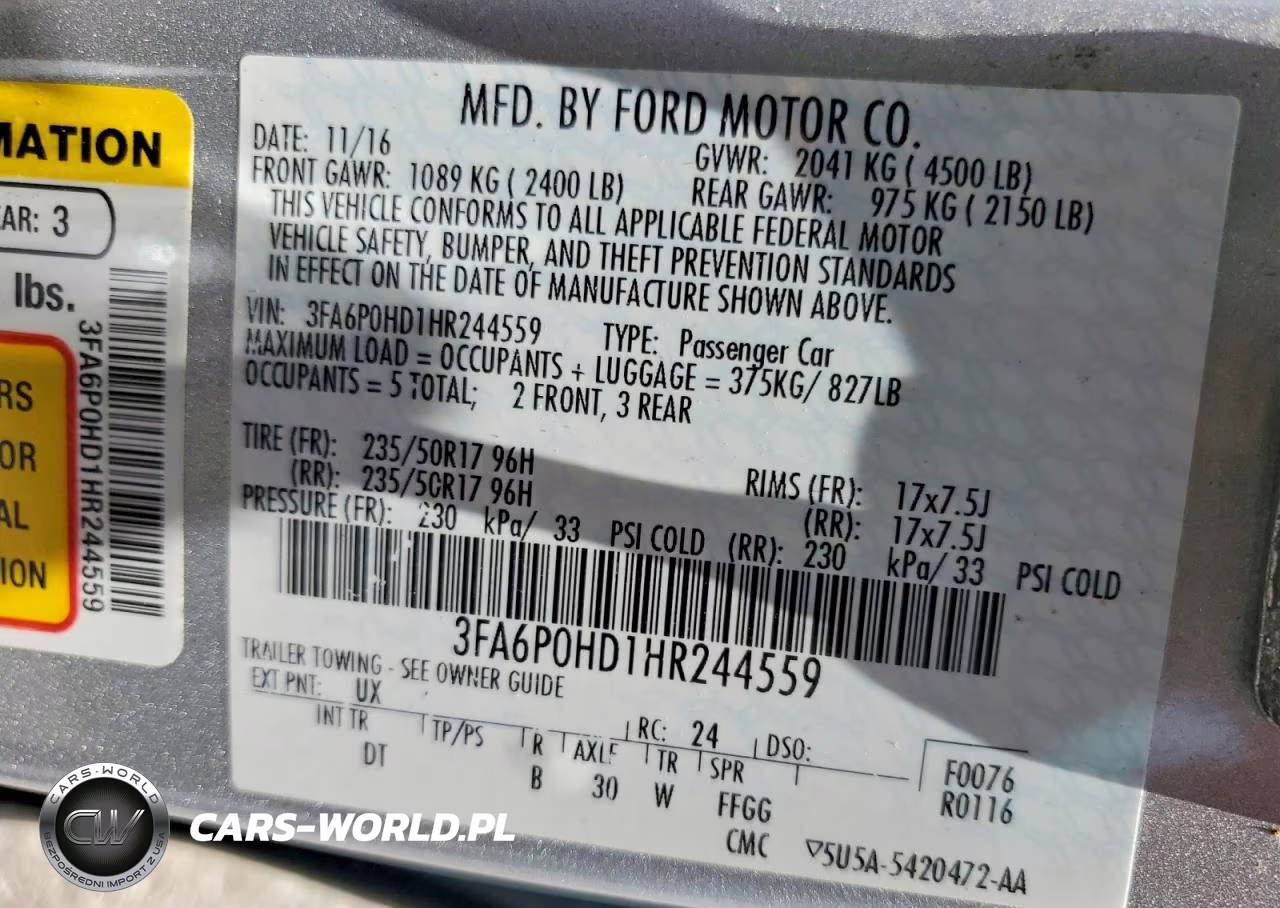 2017 Ford Fusion Se VIN:3FA6P0HD1HR244559 - 12