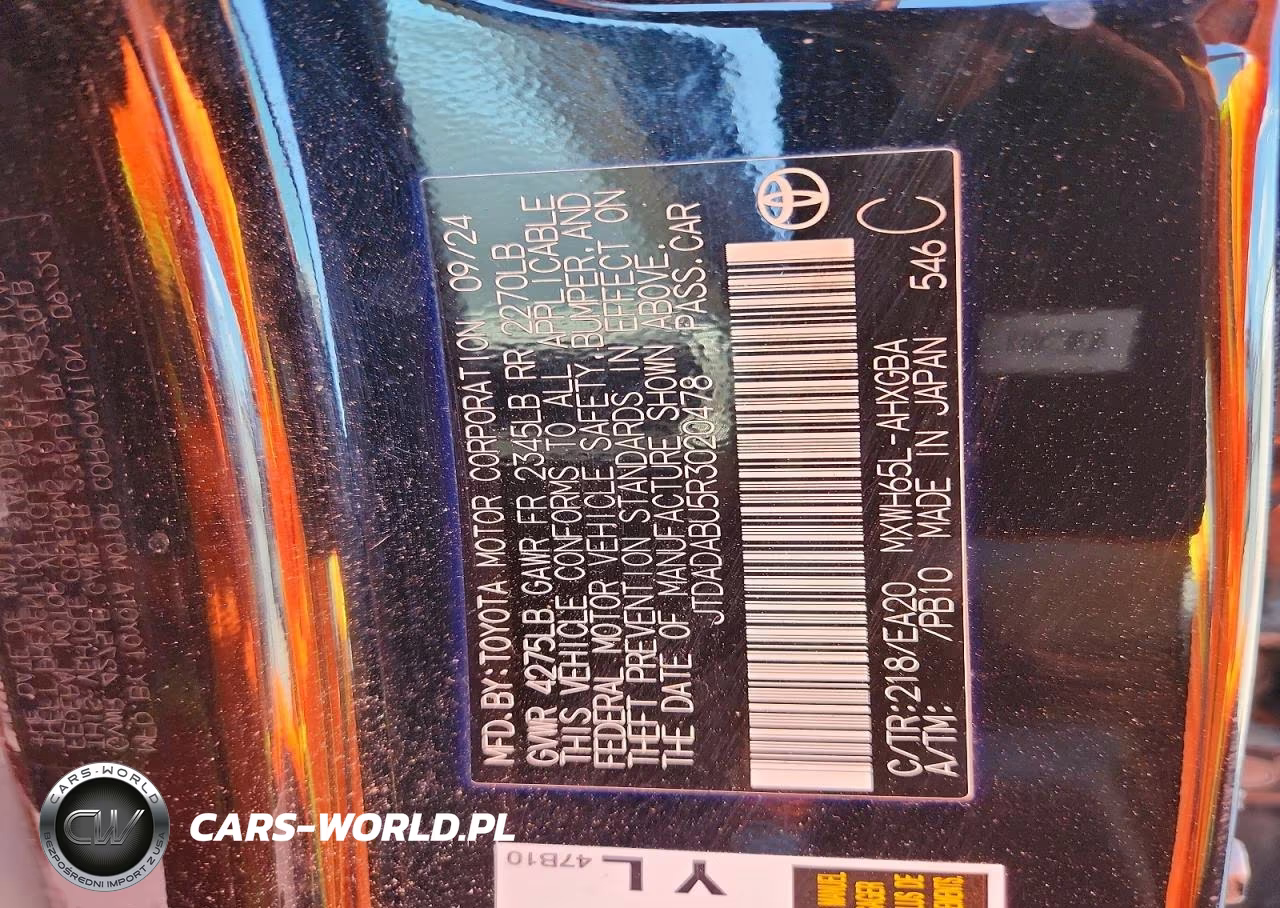 2024 Toyota Prius Xle VIN:JTDADABU5R3020478 - 12