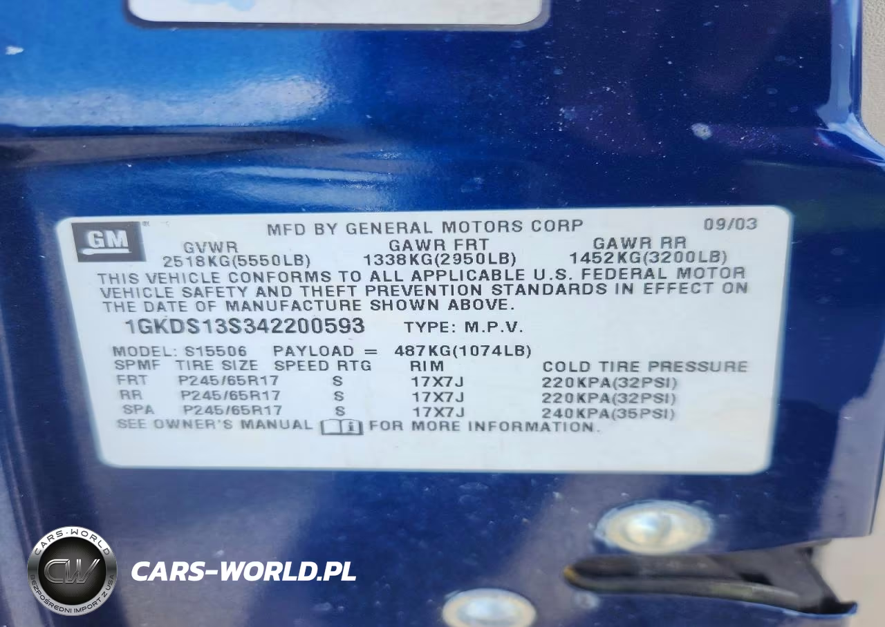 2004 GMC Envoy VIN:1GKDS13S342200593 - 13