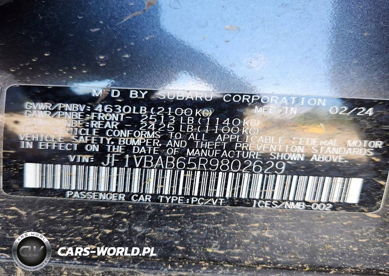2024 Subaru Wrx VIN:JF1VBAB65R9802629 - 13