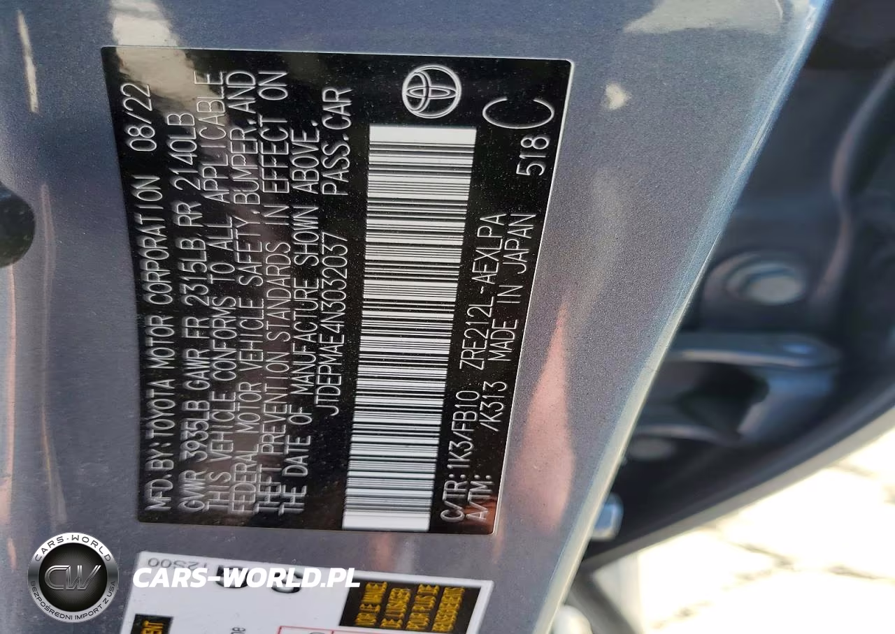 2022 Toyota Corolla Le VIN:JTDEPMAE4N3032037 - 12