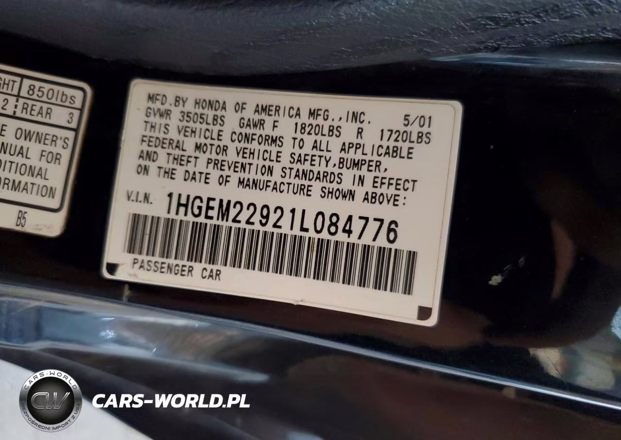 2001 Honda Civic Si VIN:1HGEM22921L084776 - 12