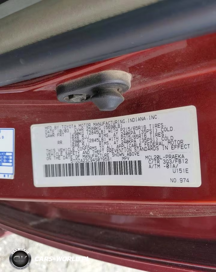2004 Toyota Sienna Le 8 Passenger VIN:5TDZA23C94S079581 - 13