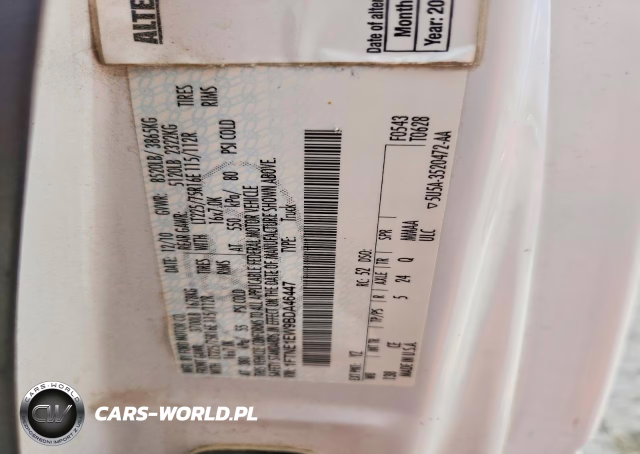 2011 Ford Econoline E150 Van VIN:1FTNE1EW9BDA46447 - 13