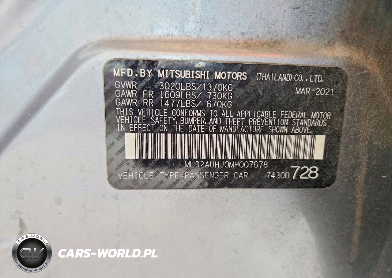 2021 Mitsubishi Mirage Es VIN:ML32AUHJ0MH007678 - 12