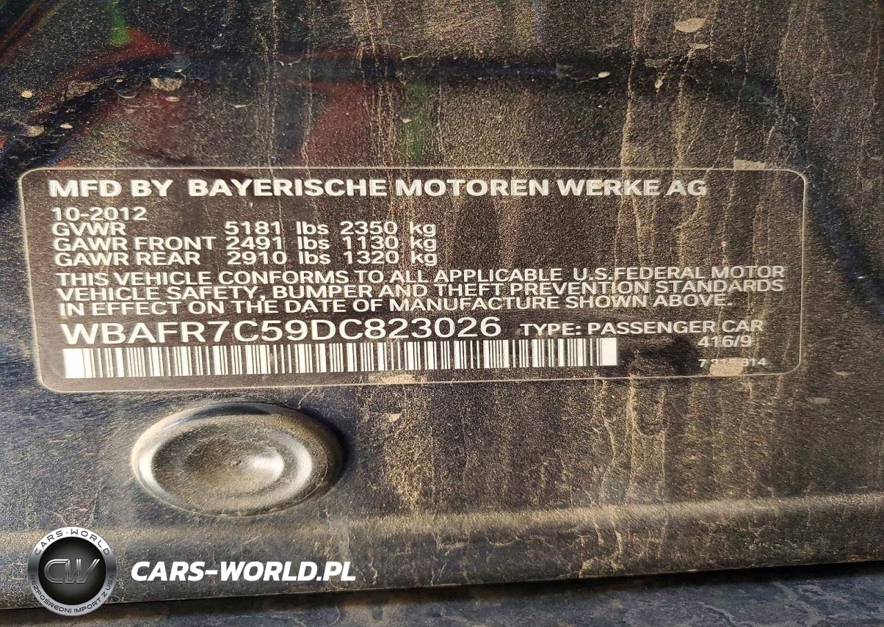 2013 BMW 535 I VIN:WBAFR7C59DC823026 - 12