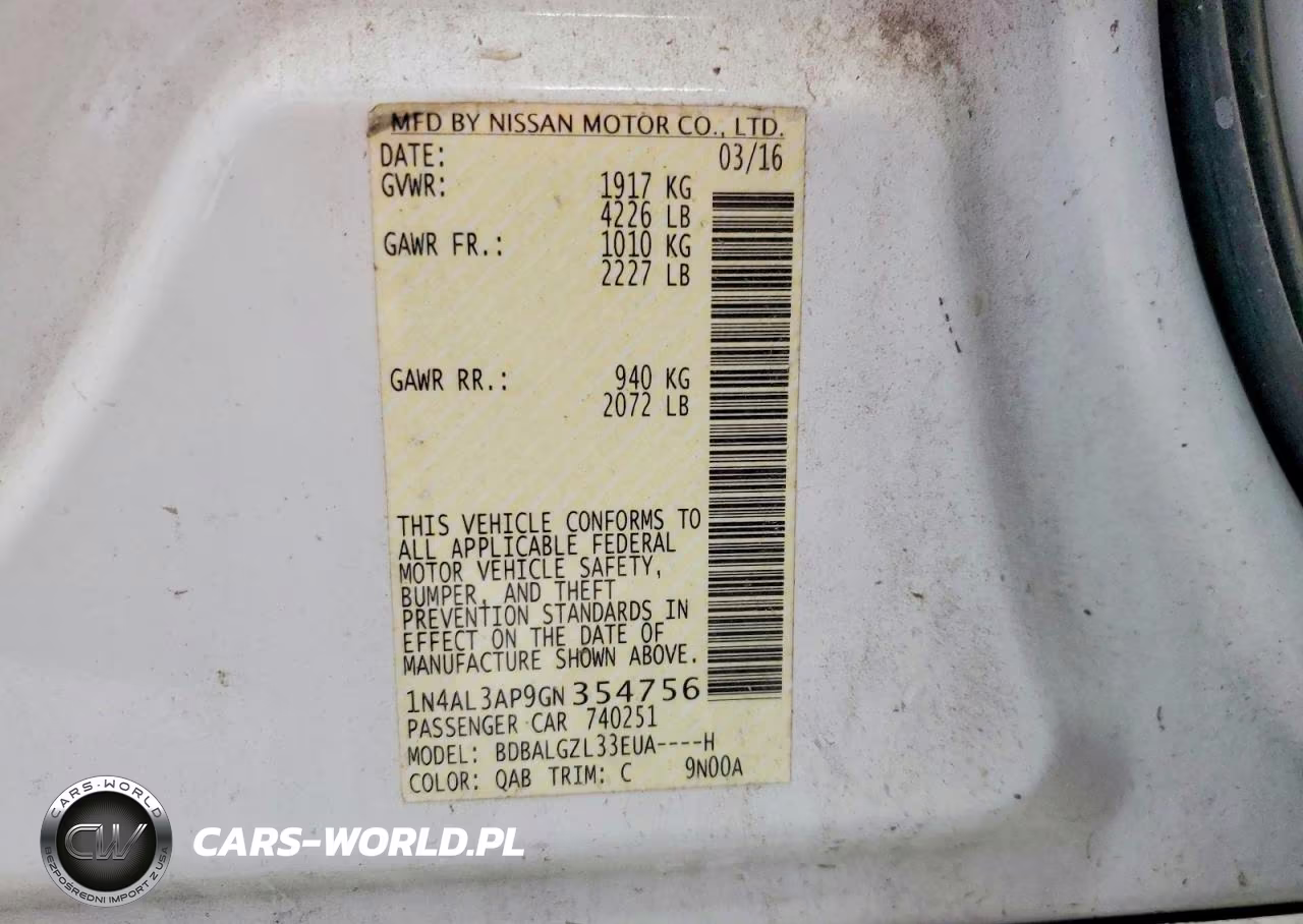 2016 Nissan Altima 2.5 S VIN:1N4AL3AP9GN354756 - 12