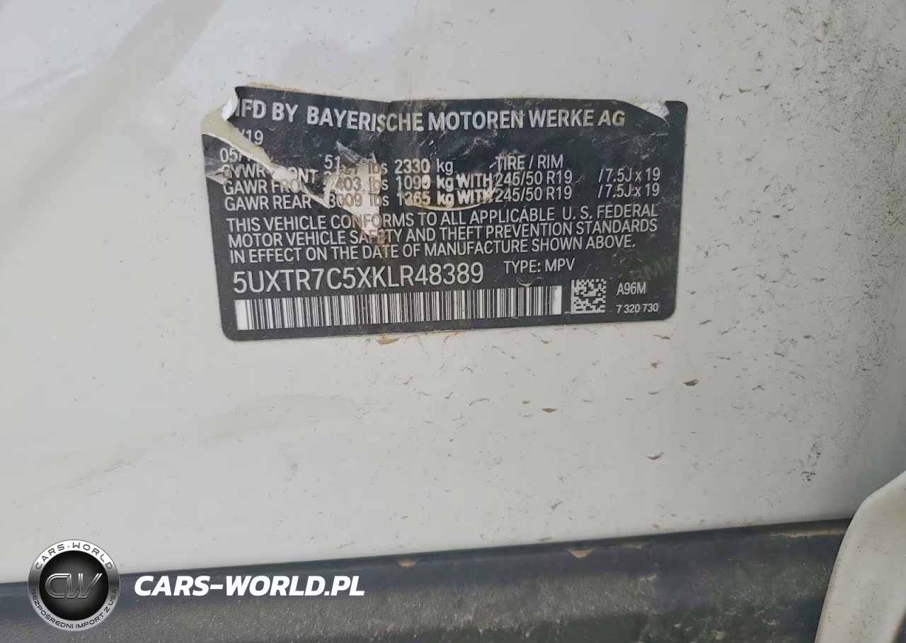 2019 BMW X3 VIN:5UXTR7C5XKLR48389 - 13