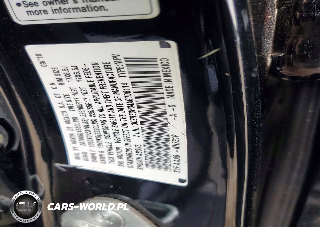 2010 Honda Cr-V Lx VIN:3CZRE3H34AG706114 - 14