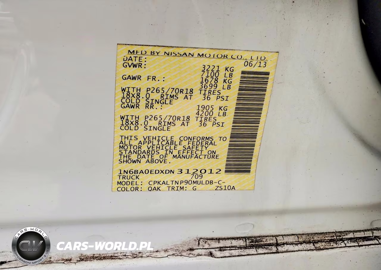 2013 Nissan Titan Sv VIN:1N6BA0EDXDN312012 - 12