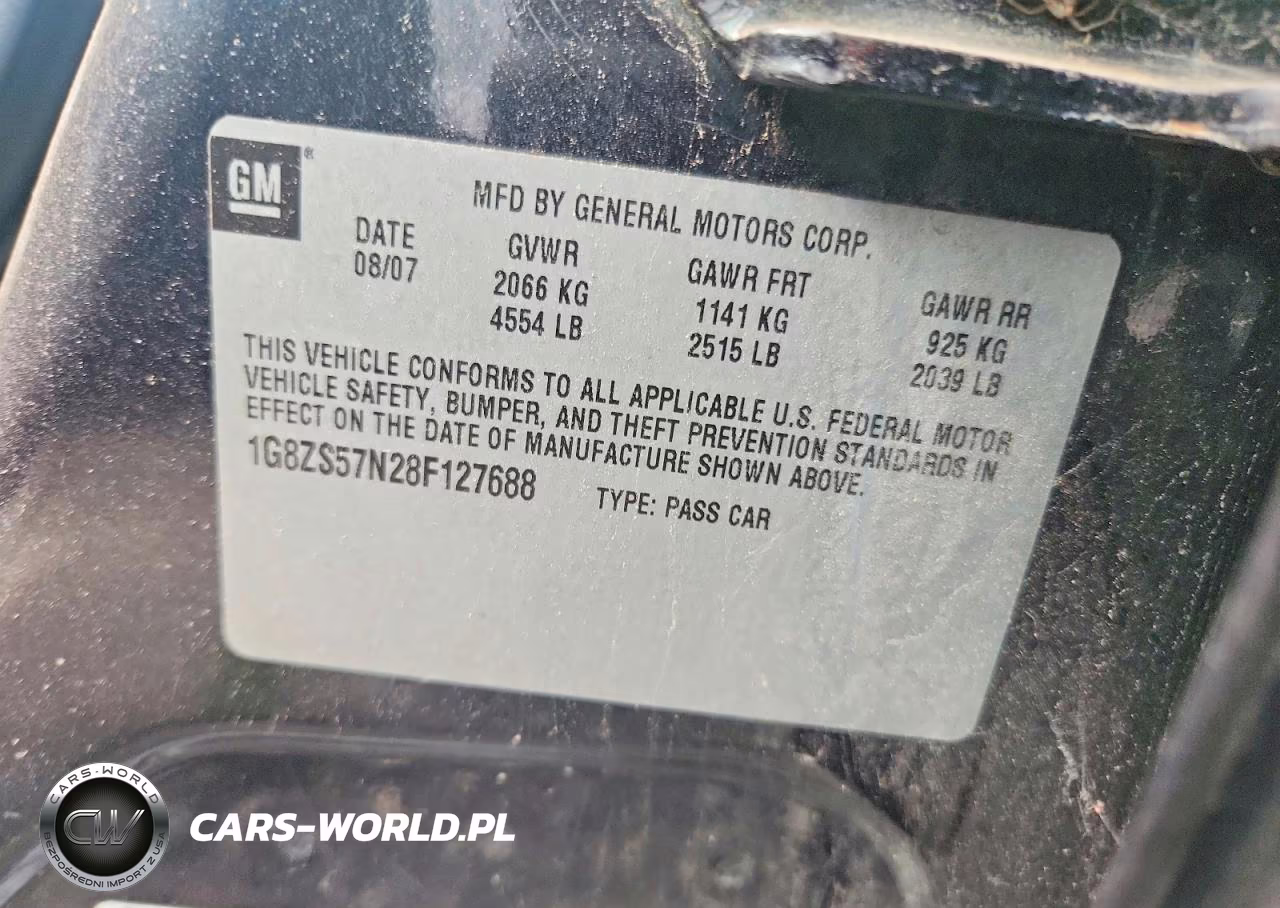 2008 Saturn Aura Xe VIN:1G8ZS57N28F127688 - 12