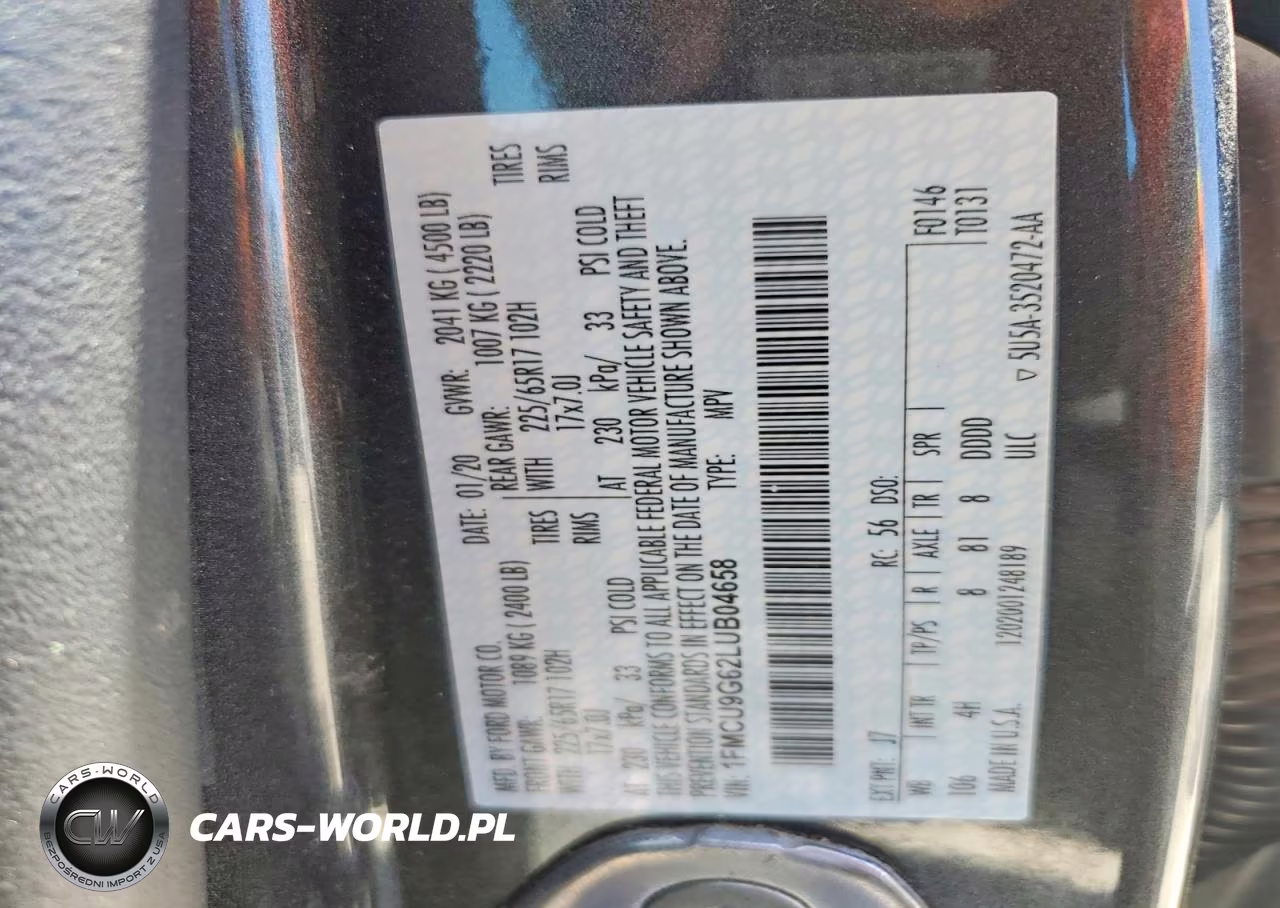 2020 Ford Escape Se VIN:1FMCU9G62LUB04658 - 13