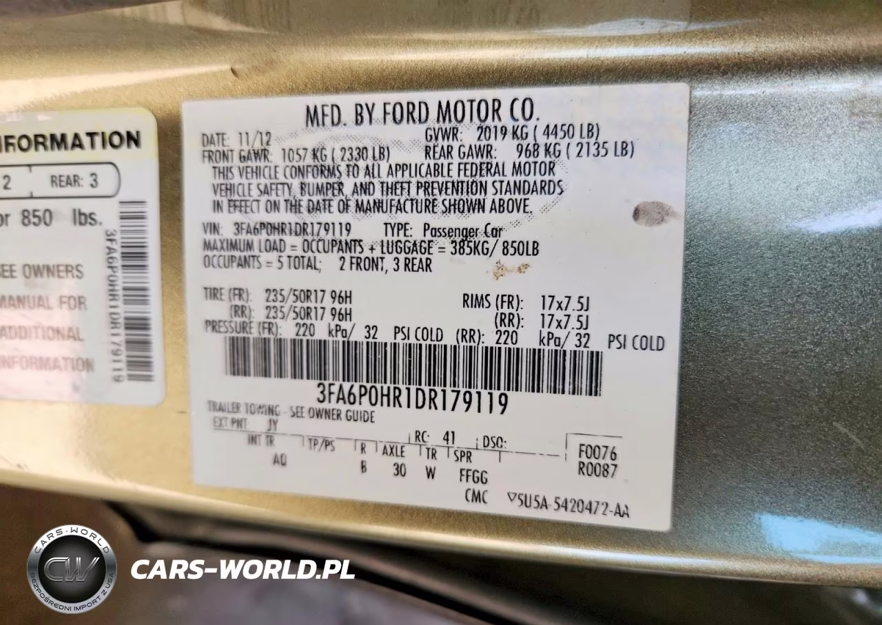 2013 Ford Fusion Se VIN:3FA6P0HR1DR179119 - 12