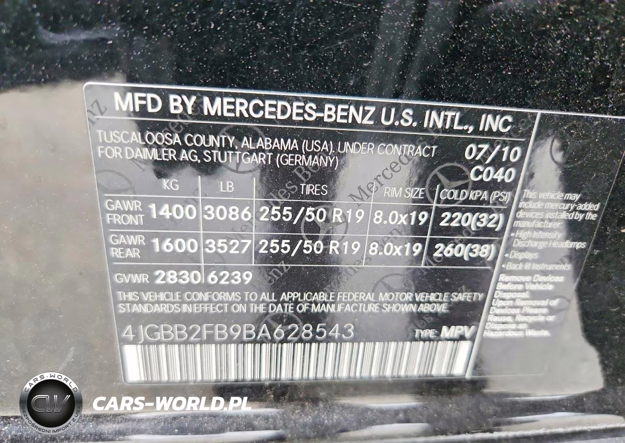 2011 Mercedes-Benz Ml 350 Bluetec VIN:4JGBB2FB9BA628543 - 13
