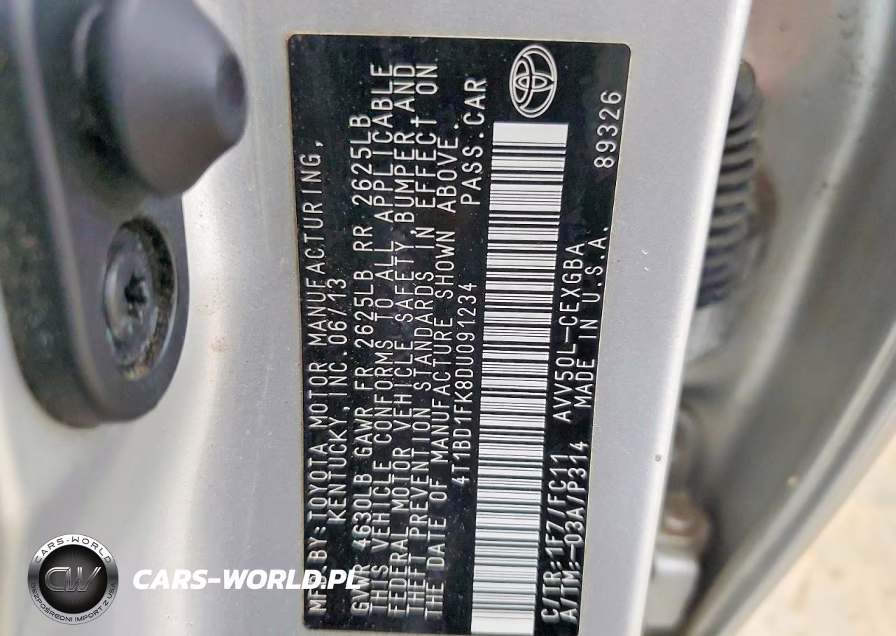 2013 Toyota Camry Hybrid Xle VIN:4T1BD1FK8DU091234 - 12