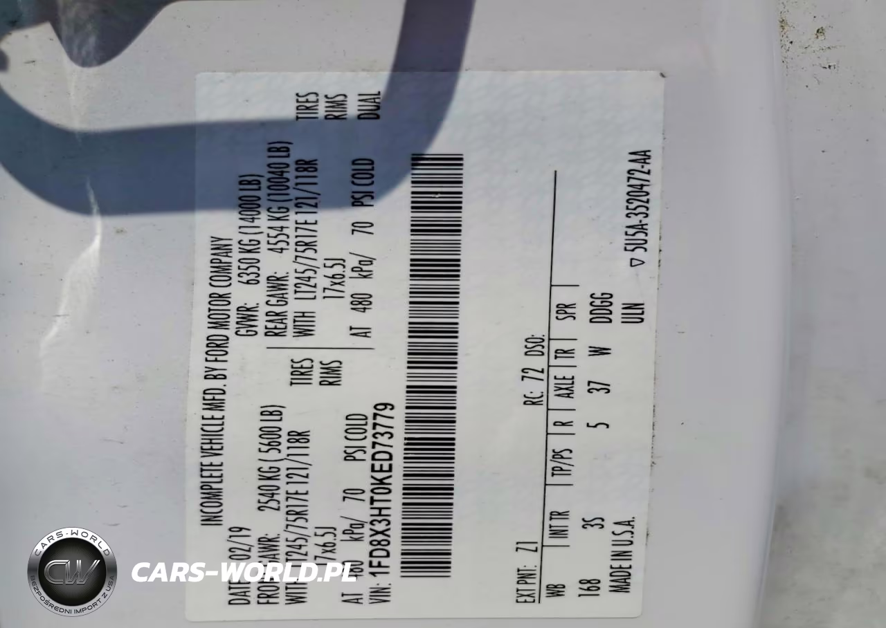 2019 Ford F350 Super Duty VIN:1FD8X3HT0KED73779 - 12