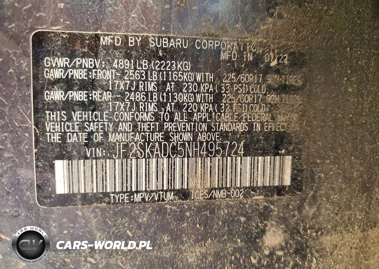 2022 Subaru Forester Premium VIN:JF2SKADC5NH495724 - 13