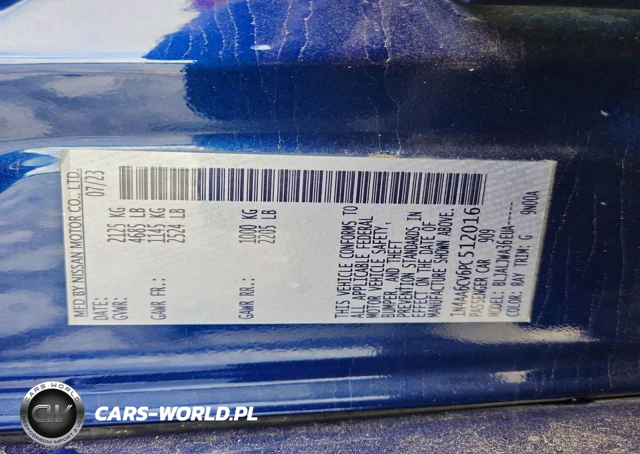 2023 Nissan Maxima Sv VIN:1N4AA6CV6PC512016 - 12