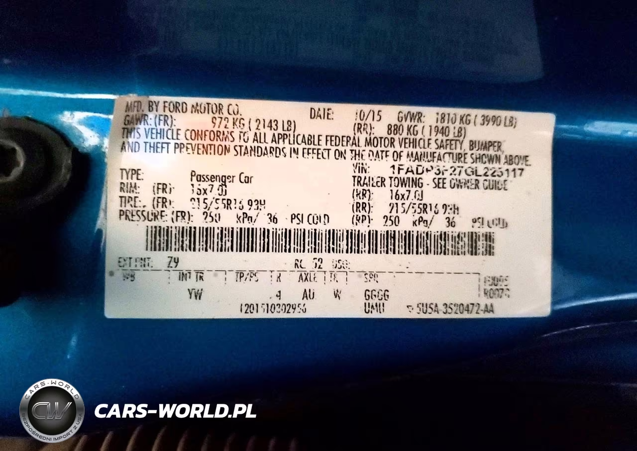 2016 Ford Focus Se VIN:1FADP3F27GL225117 - 12