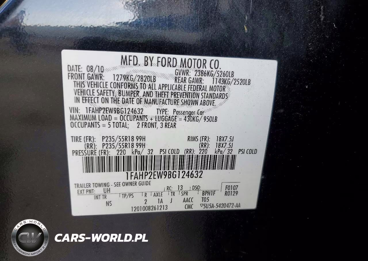 2011 Ford Taurus Sel VIN:1FAHP2EW9BG124632 - 13