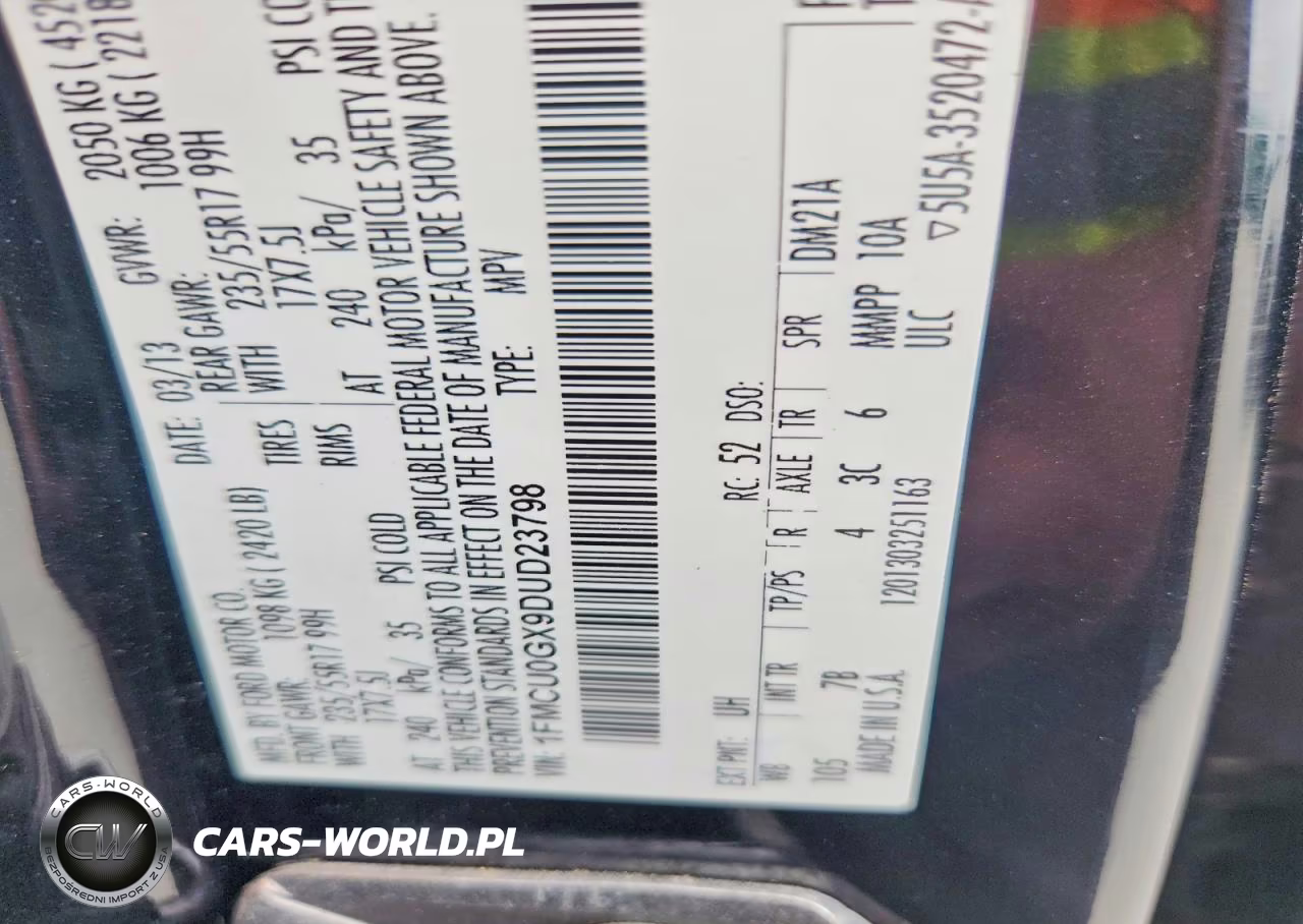 2013 Ford Escape Se VIN:1FMCU0GX9DUD23798 - 13