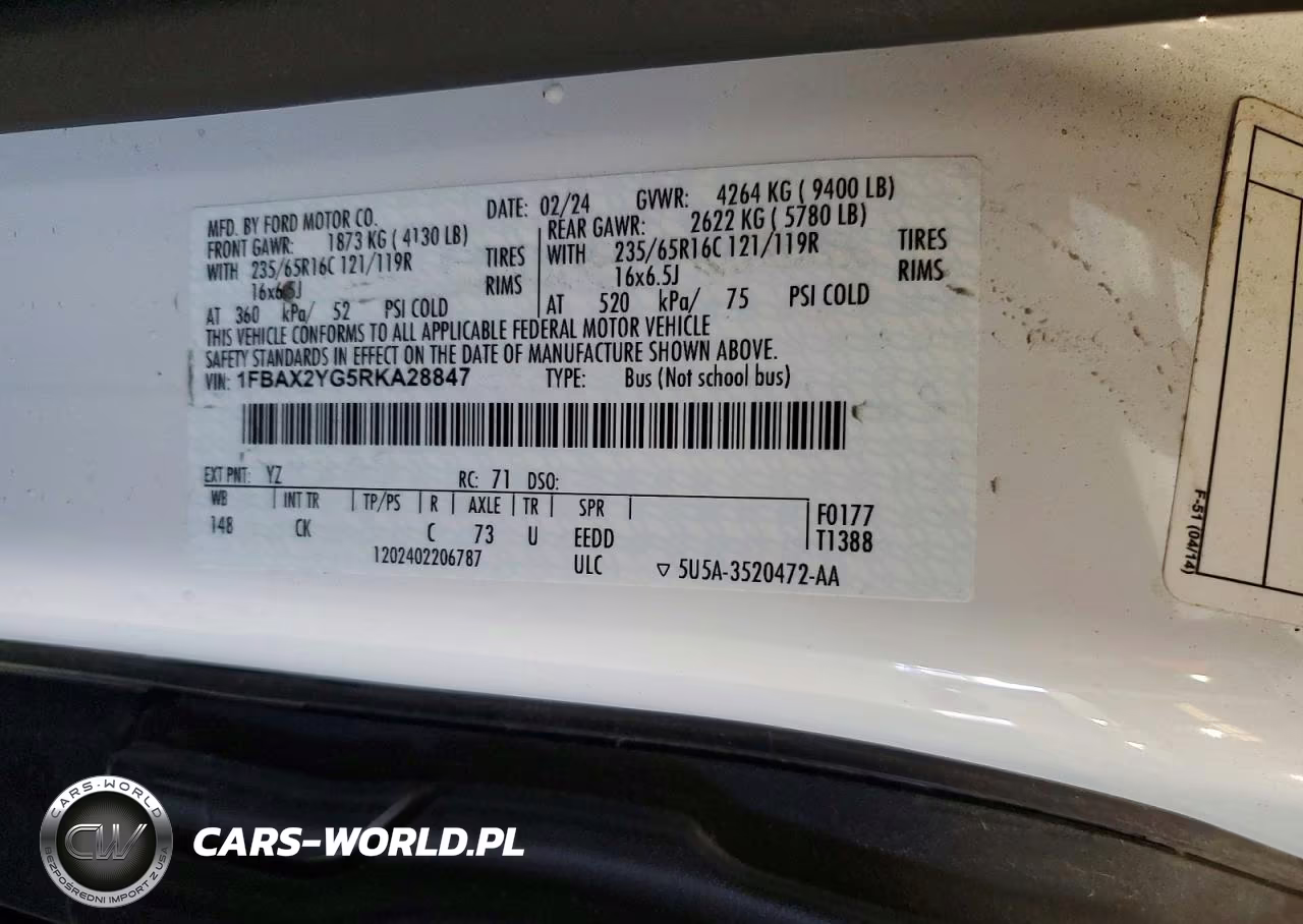 2024 Ford Transit T-350 VIN:1FBAX2YG5RKA28847 - 13