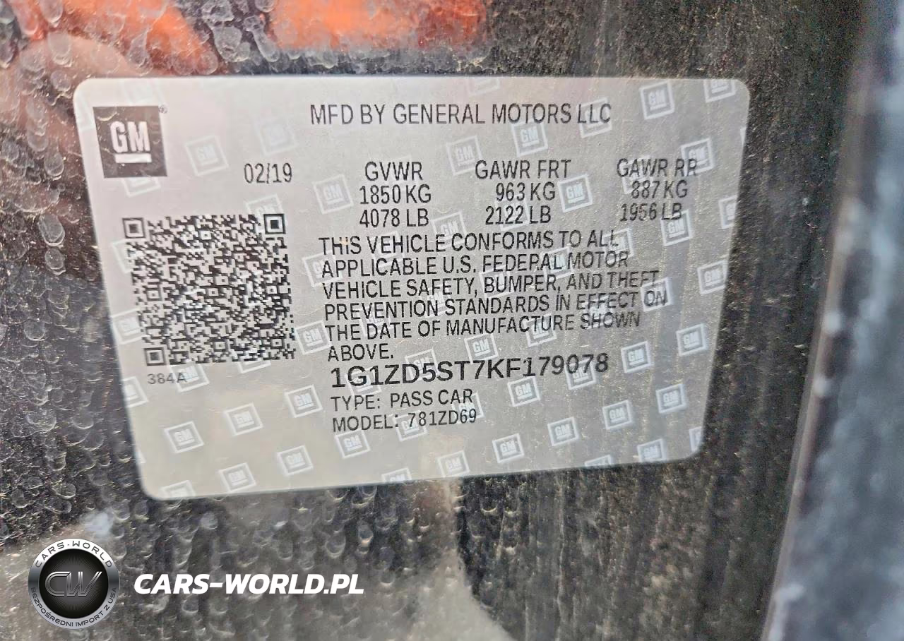 2019 Chevrolet Malibu Lt VIN:1G1ZD5ST7KF179078 - 13