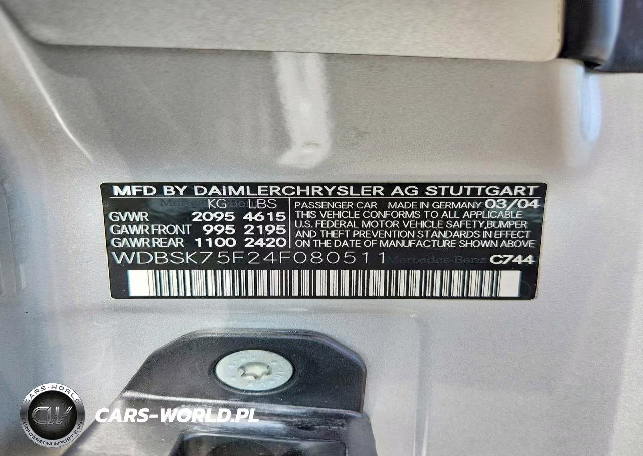 2004 Mercedes-Benz Sl 500 VIN:WDBSK75F24F080511 - 12