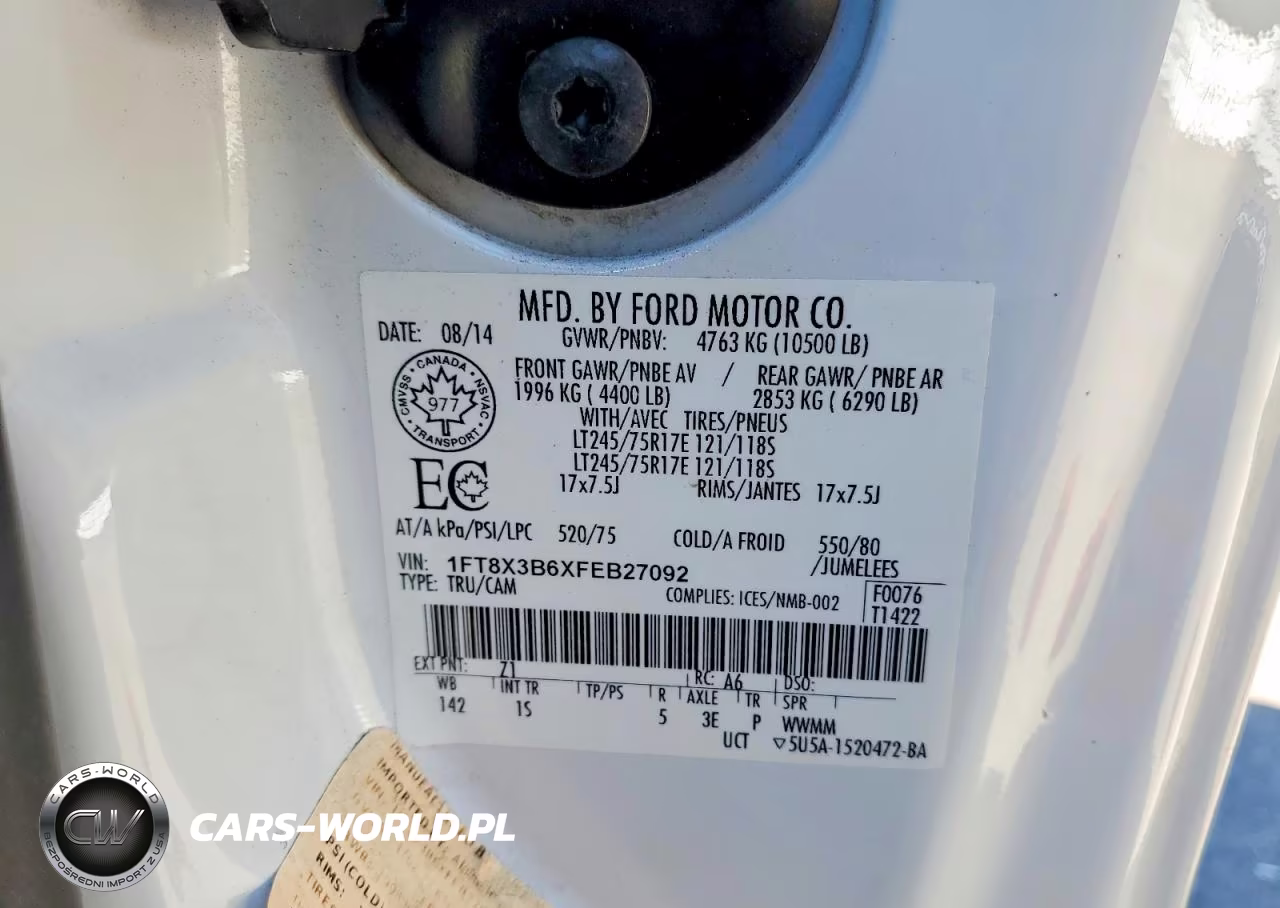 2015 Ford F350 Super Duty VIN:1FT8X3B6XFEB27092 - 12