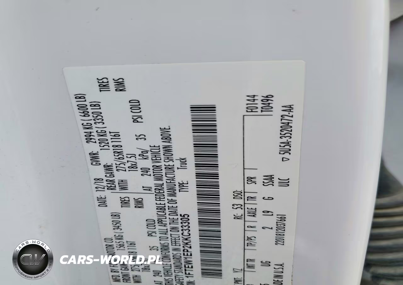 2019 Ford F150 Supercrew VIN:1FTEW1EP2KKC33305 - 12