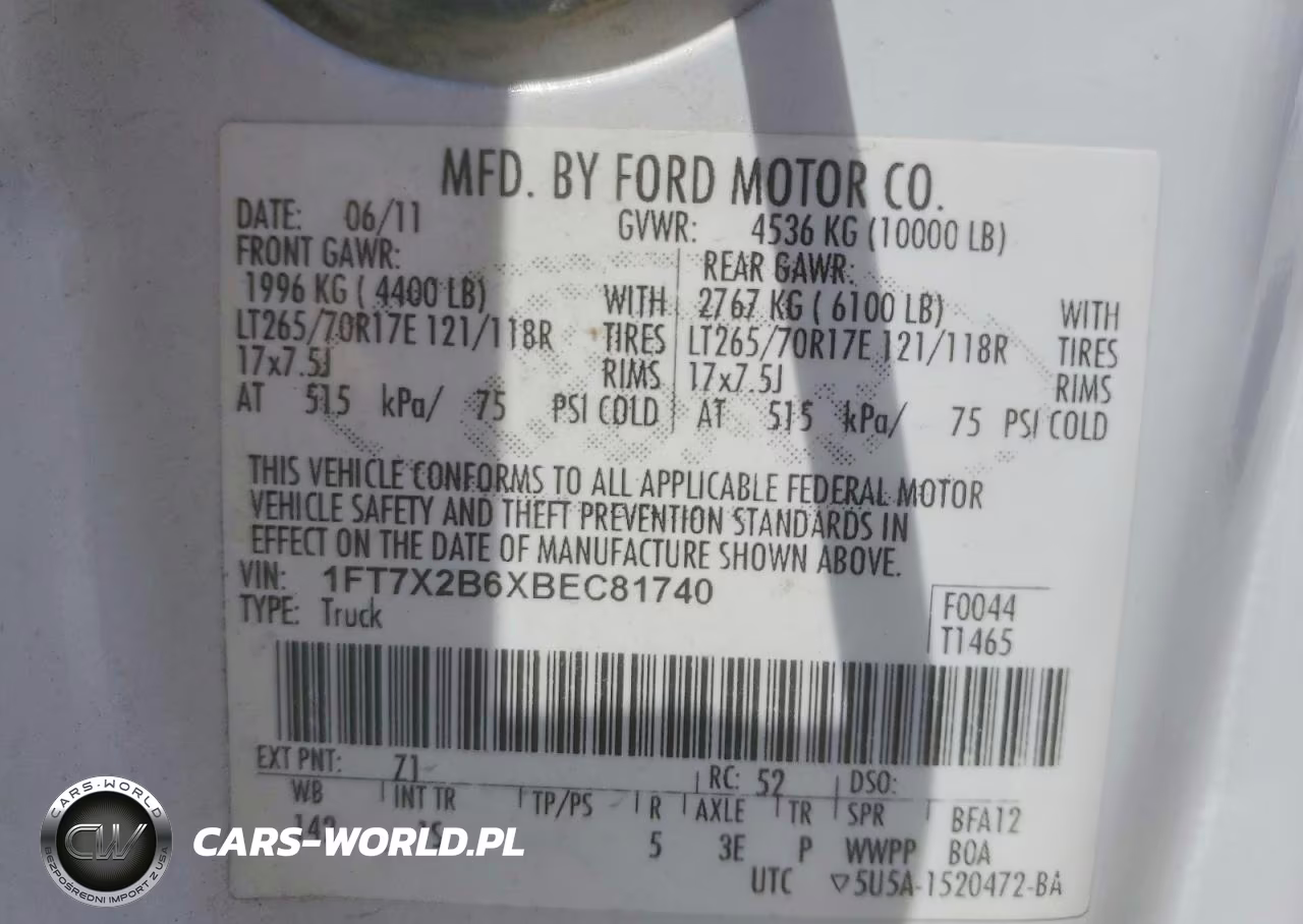 2011 Ford F250 Super Duty VIN:1FT7X2B6XBEC81740 - 13