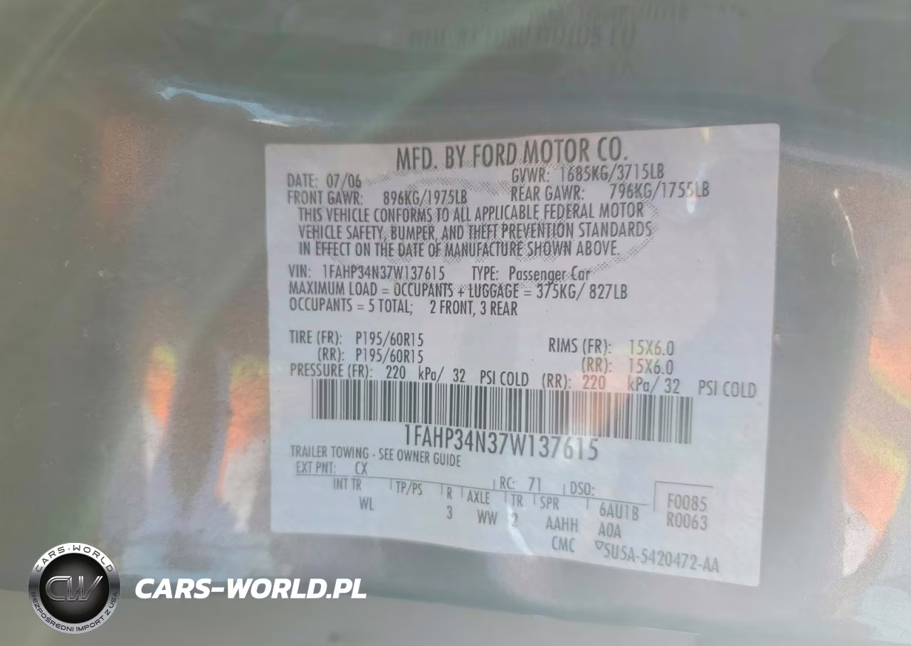 2007 Ford Focus Zx4 VIN:1FAHP34N37W137615 - 13