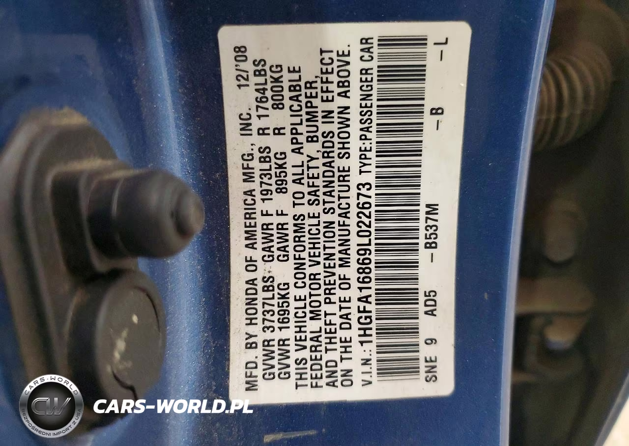 2009 Honda Civic Ex VIN:1HGFA16869L022673 - 12