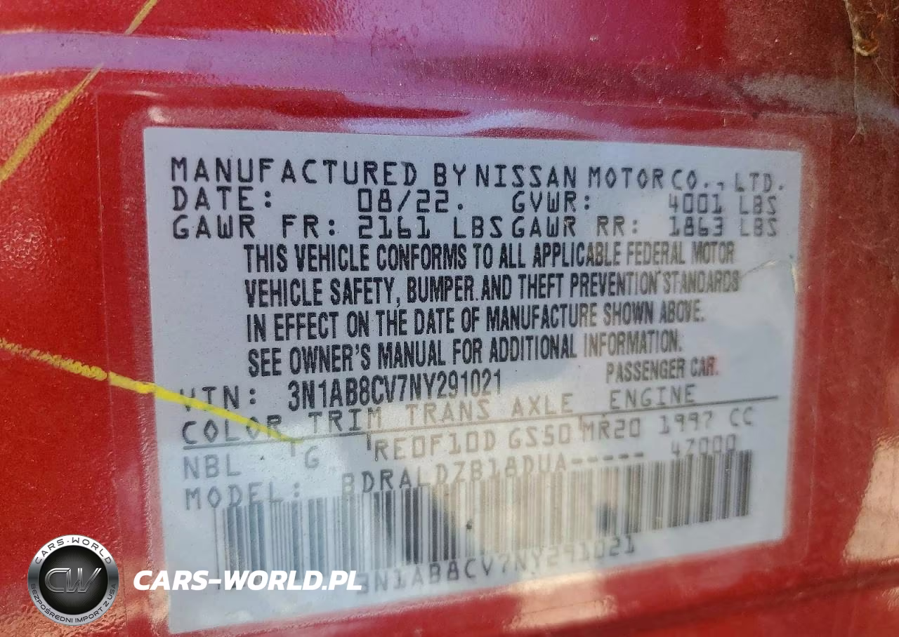 2022 Nissan Sentra Sv VIN:3N1AB8CV7NY291021 - 12