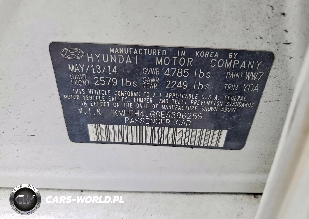 2014 Hyundai Azera Limited VIN:KMHFH4JG8EA396259 - 13