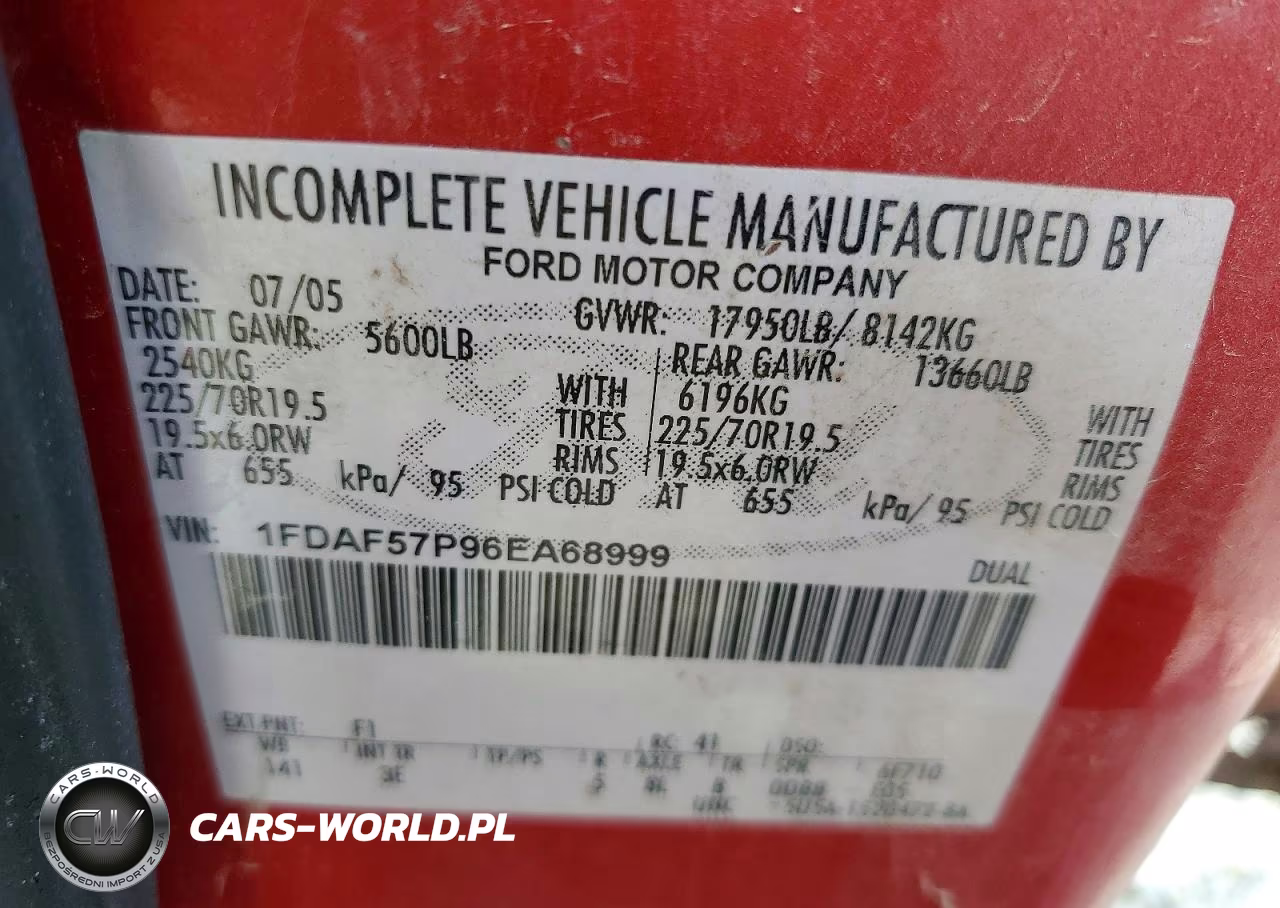 2006 Ford F550 Super Duty VIN:1FDAF57P96EA68999 - 12