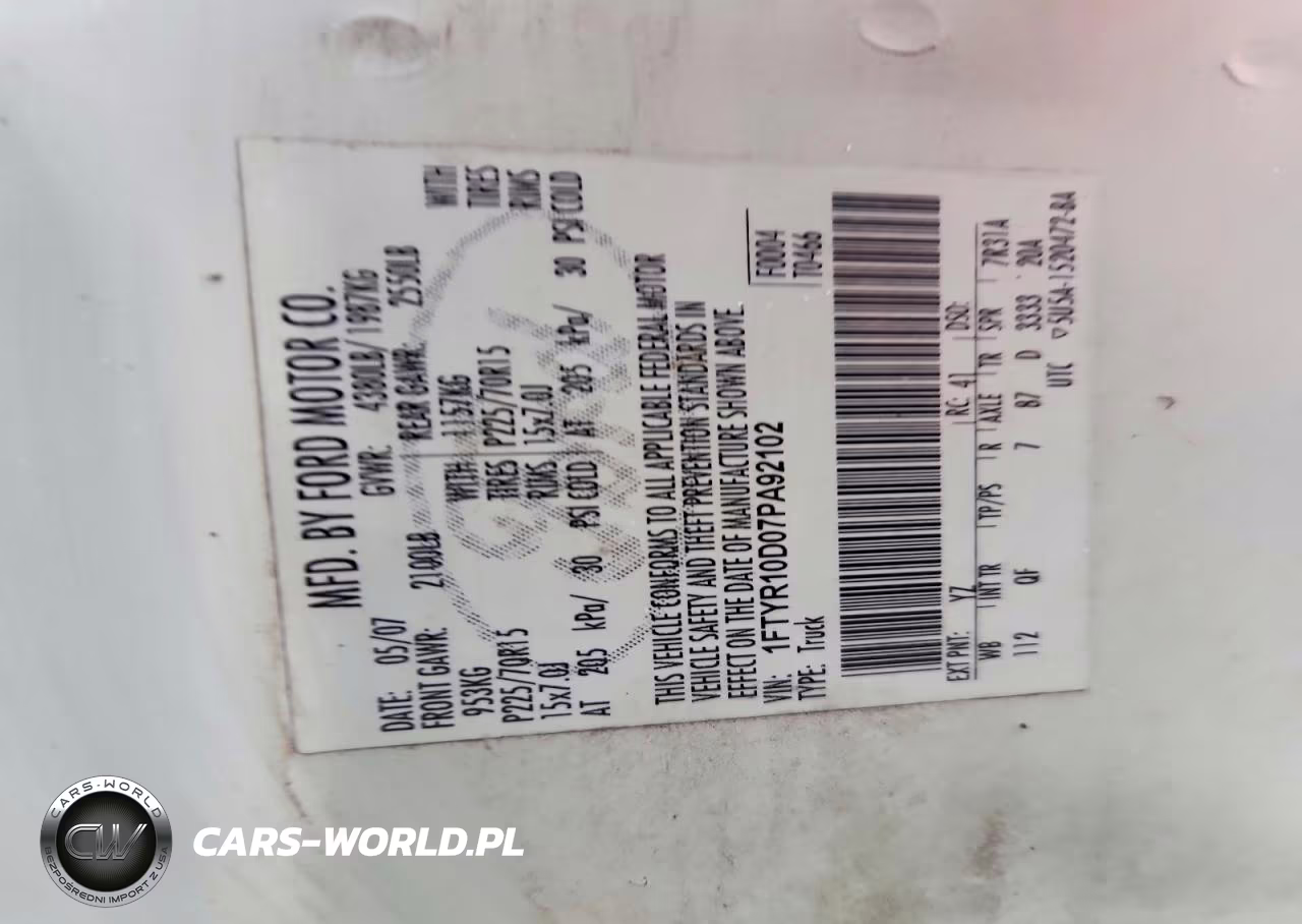 2007 Ford Ranger VIN:1FTYR10D07PA92102 - 12