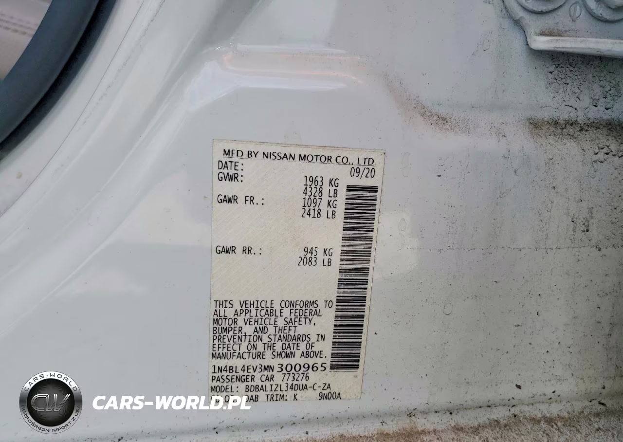 2021 Nissan Altima Sl VIN:1N4BL4EV3MN300965 - 12